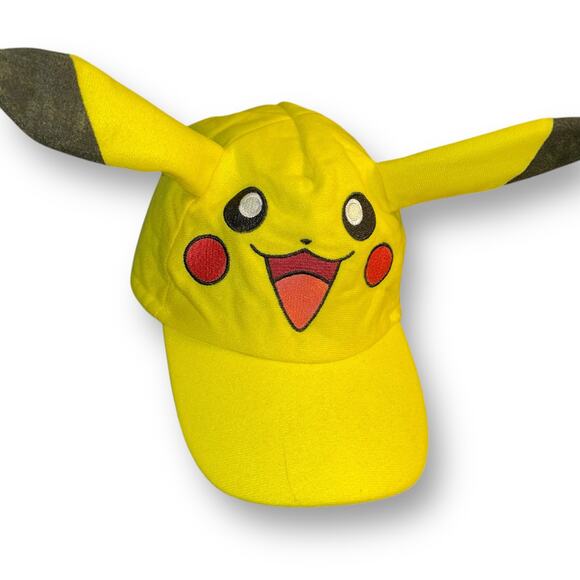 Pokemon Pikachu Youth Baseball Hat Cap Kid Hat 3D Face Ear Child Boy Girl Yellow - Picture 2 of 11